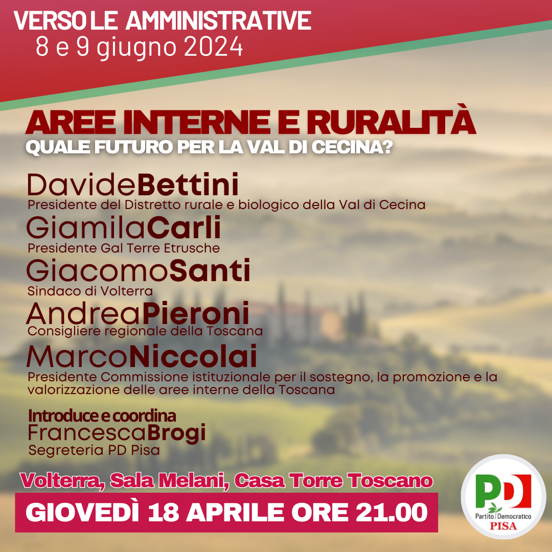 Aree intere e ruralità: quale futuro per la Val di Cecina?